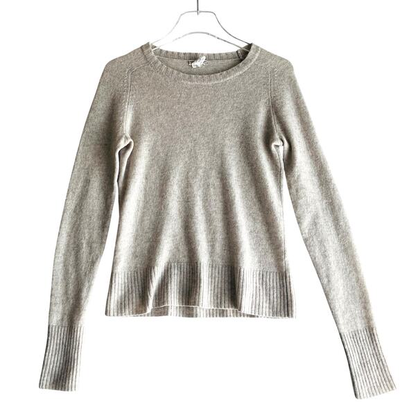 J. Crew Cashmere Wool Blend Crew Neck Sweater Light Gray Soft Academia Preppy S - Picture 1 of 5